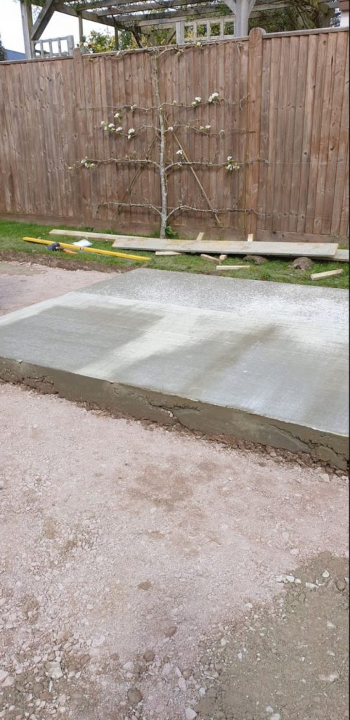 Framework-laid-out-for-new-patio-area-in-garden